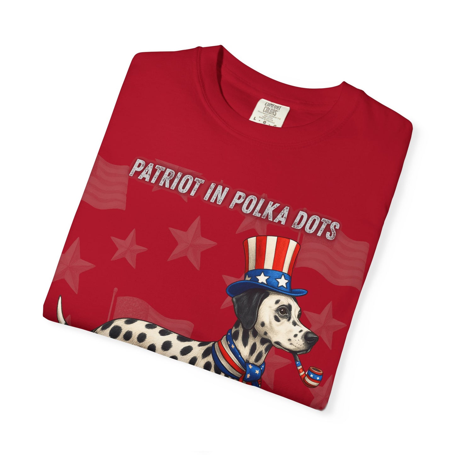 Dolmatian Patriotic Unisex T-Shirt - 4th of July Funny Dog Shirt -USA Flag - American Pride Pet Tee Great Gift