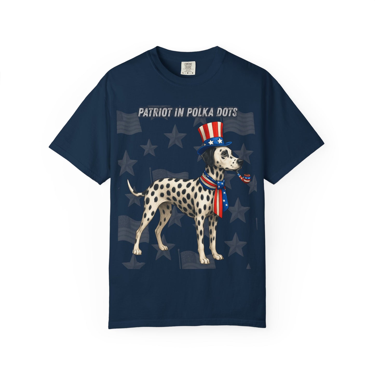 Dolmatian Patriotic Unisex T-Shirt - 4th of July Funny Dog Shirt -USA Flag - American Pride Pet Tee Great Gift