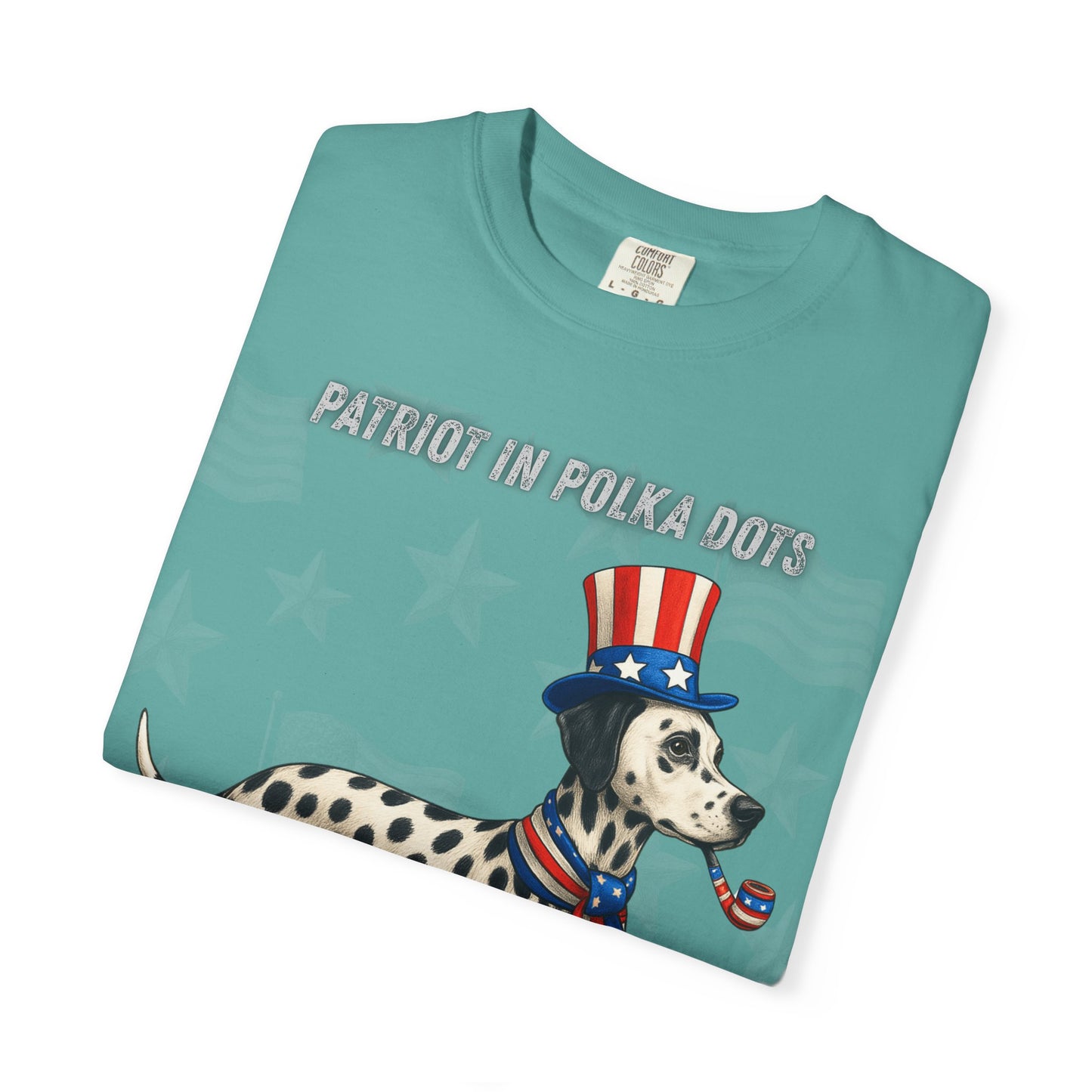 Dolmatian Patriotic Unisex T-Shirt - 4th of July Funny Dog Shirt -USA Flag - American Pride Pet Tee Great Gift