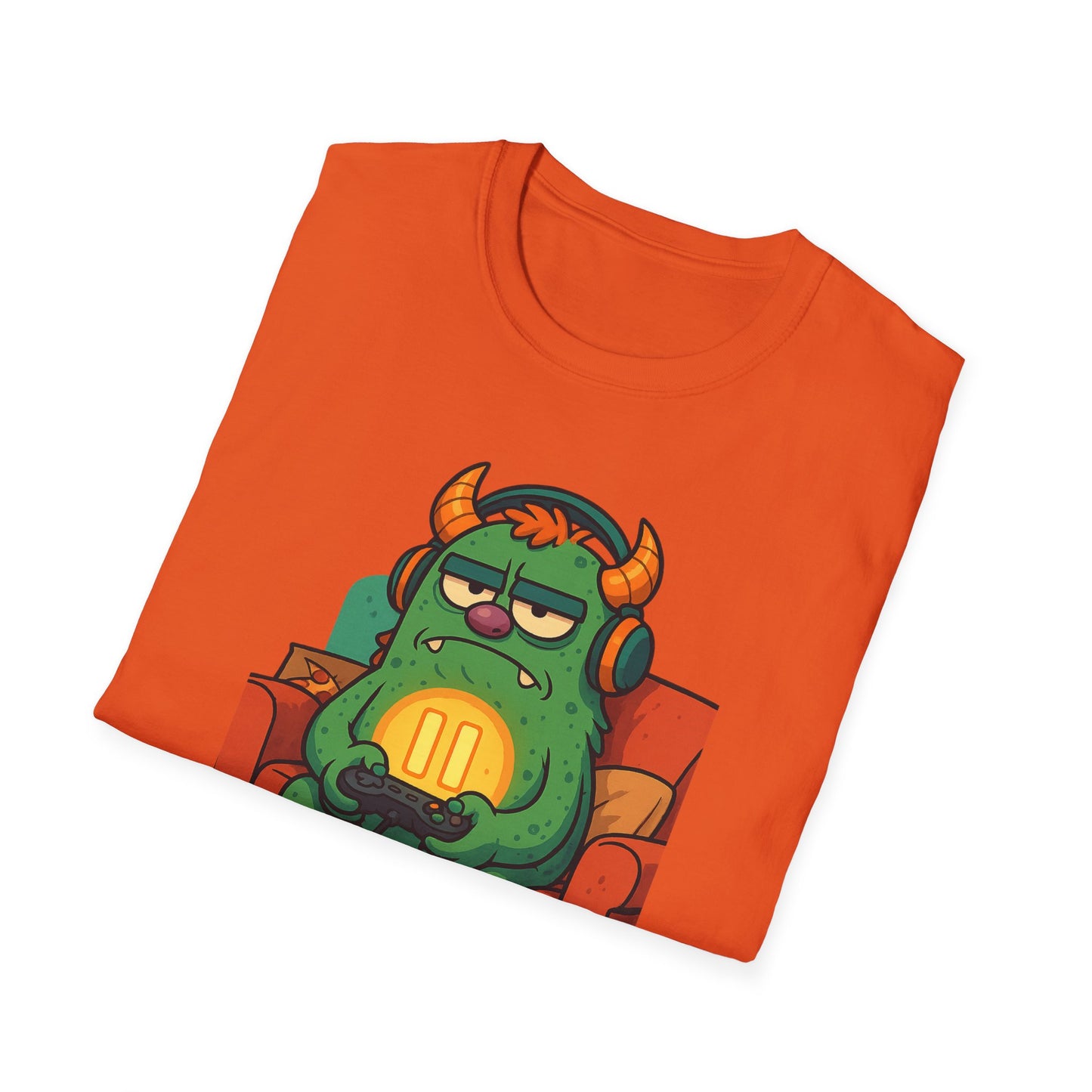 Paused My Game Monster Tee Funny Gamer Shirt Oddly Boldly Graphic Character Design