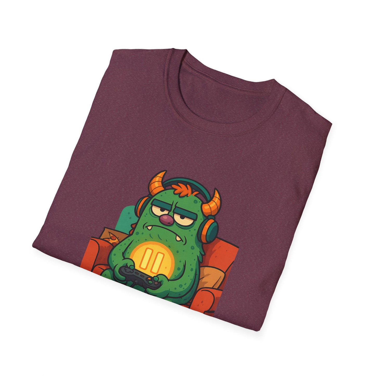 Paused My Game Monster Tee Funny Gamer Shirt Oddly Boldly Graphic Character Design