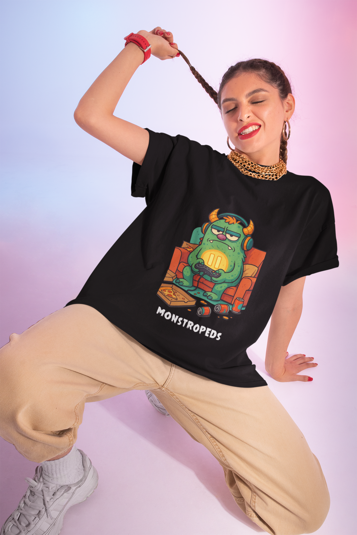 Paused My Game Monster Tee Funny Gamer Shirt Oddly Boldly Graphic Character Design