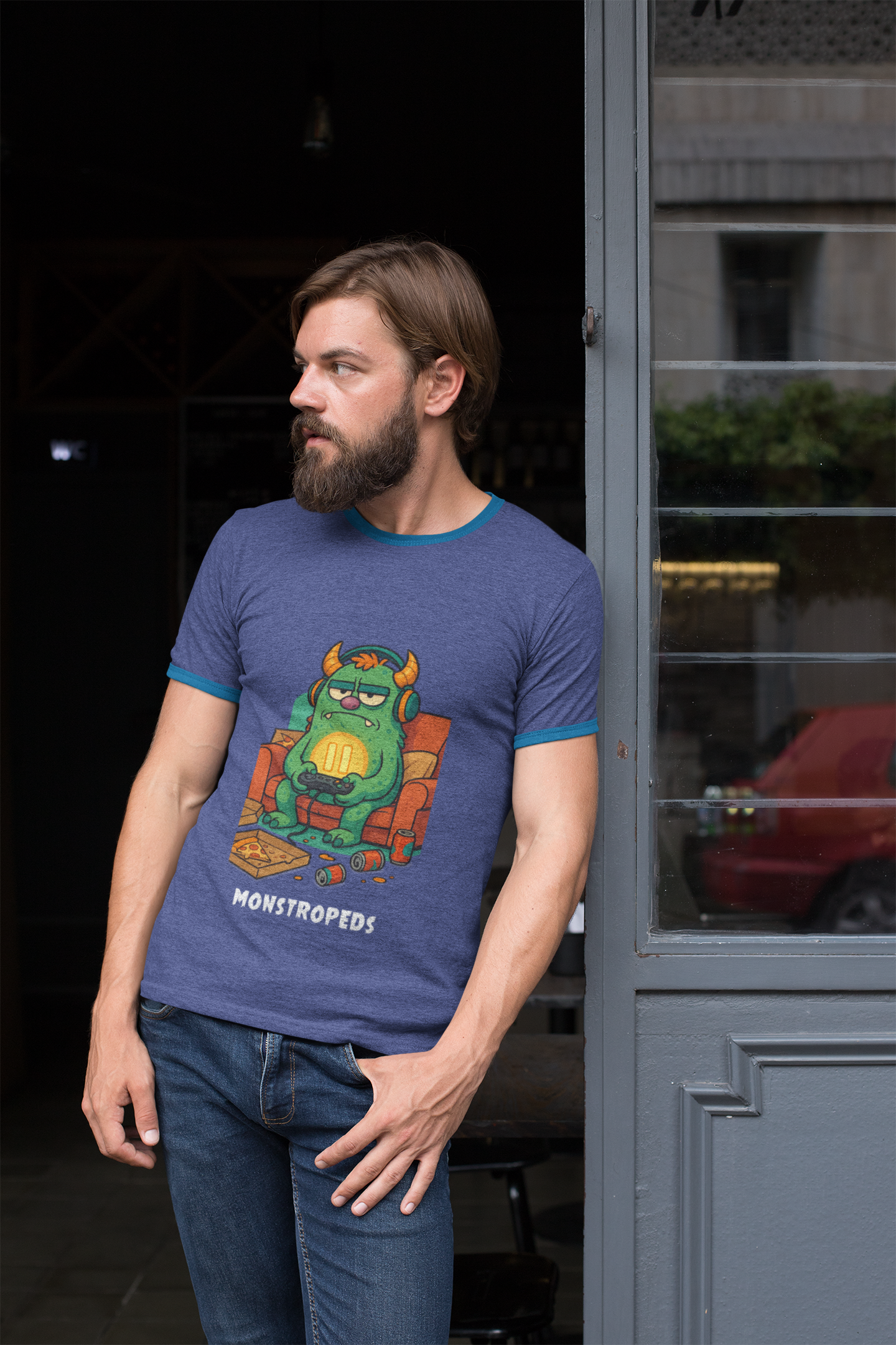Paused My Game Monster Tee Funny Gamer Shirt Oddly Boldly Graphic Character Design