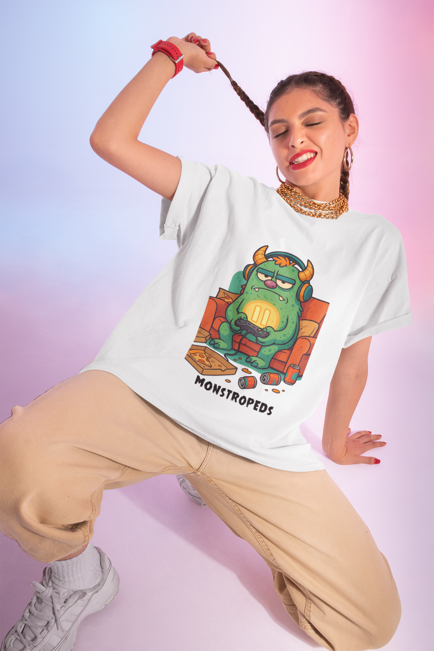 Paused My Game Monster Tee Funny Gamer Shirt Oddly Boldly Graphic Character Design