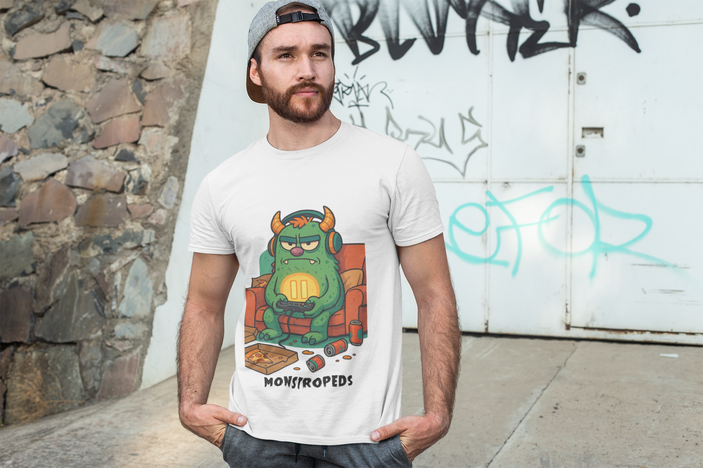 Paused My Game Monster Tee Funny Gamer Shirt Oddly Boldly Graphic Character Design