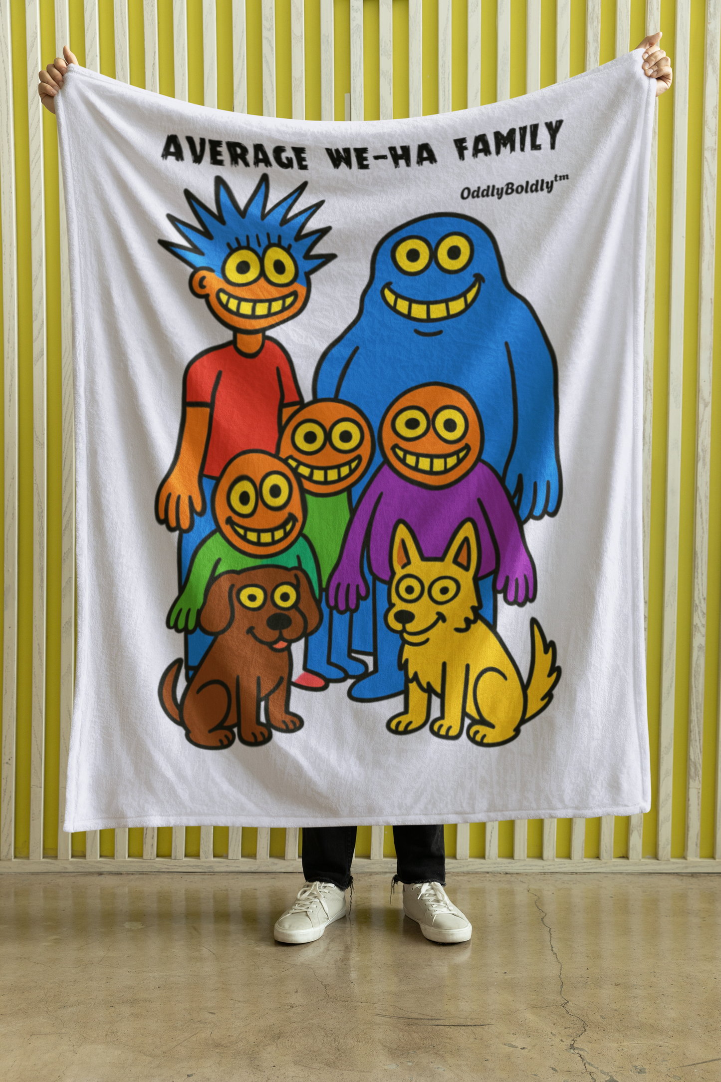 Average We-Ha Family Microfiber Blanket - Cozy Gift for Families, Home Decor, Cartoon Lovers, Warm Throw, Fun Summer Nights