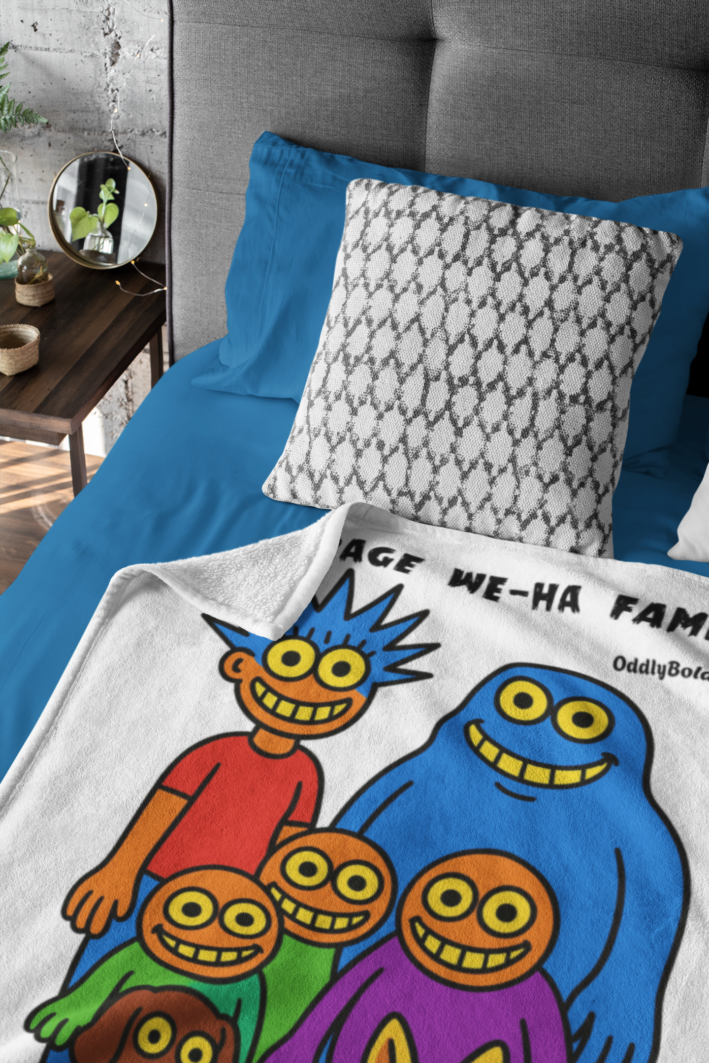 Average We-Ha Family Microfiber Blanket - Cozy Gift for Families, Home Decor, Cartoon Lovers, Warm Throw, Fun Summer Nights