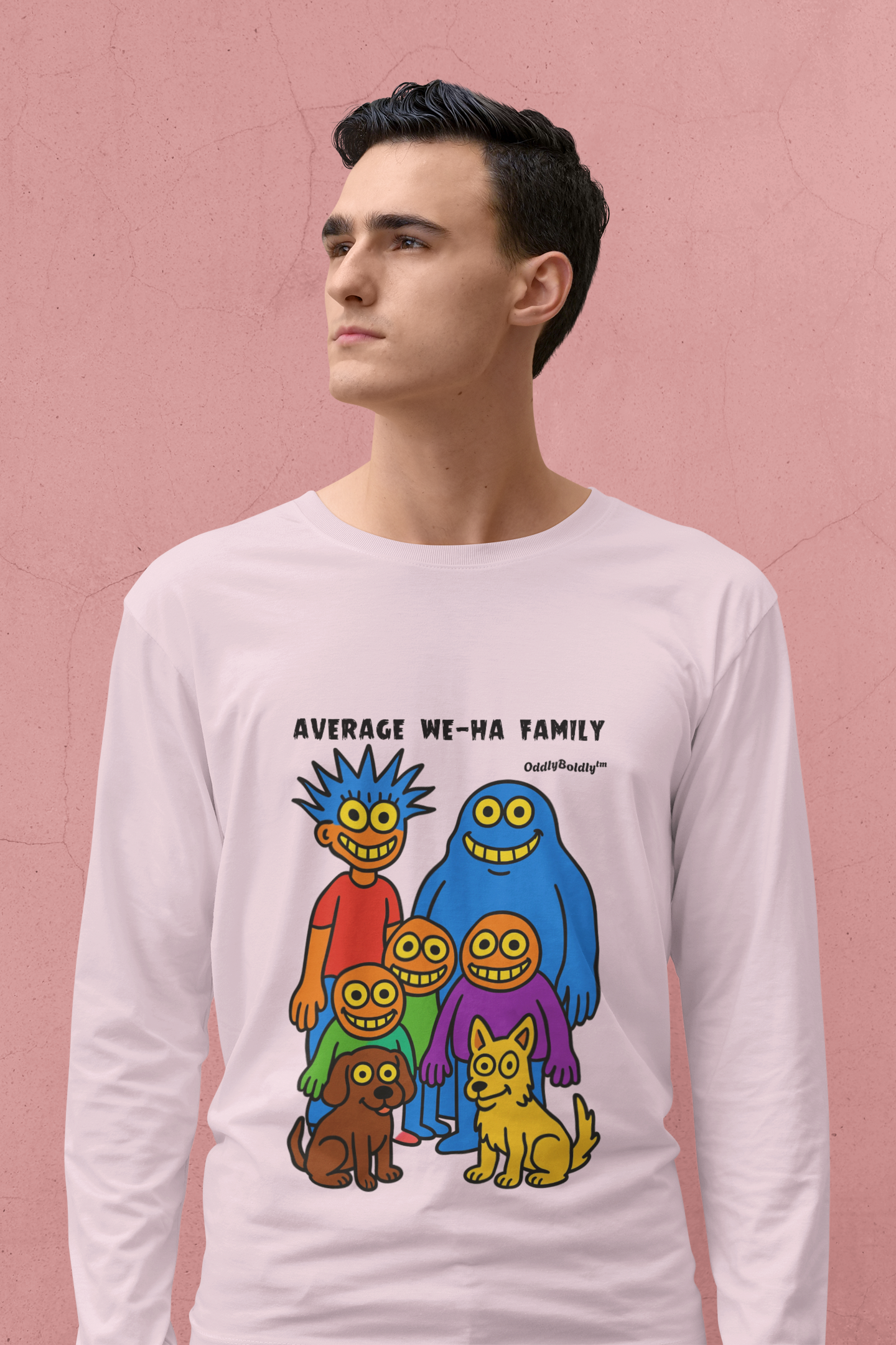 Unisex Long Sleeve Tee with Fun Average We-Ha Family Design, Graphic T-Shirt for Casual Wear, Gift for Family, Cozy Everyday Style