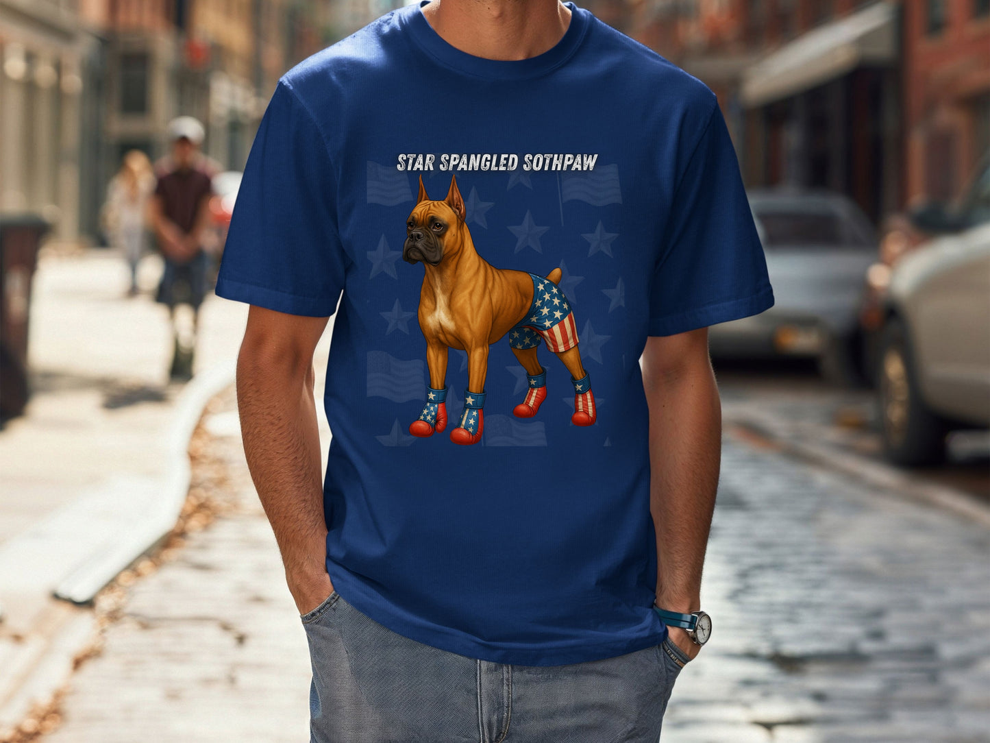 Boxer Dog Patriotic Unisex T-Shirt - 4th of July Funny Dog Shirt -USA Flag - American Pride Pet Tee