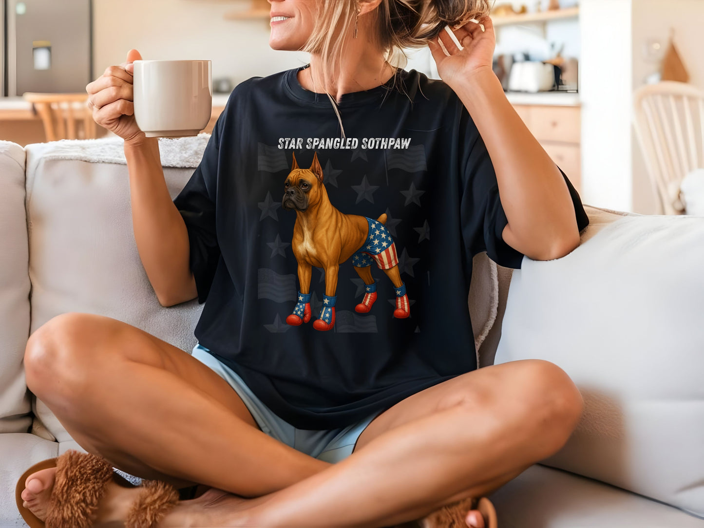 Boxer Dog Patriotic Unisex T-Shirt - 4th of July Funny Dog Shirt -USA Flag - American Pride Pet Tee