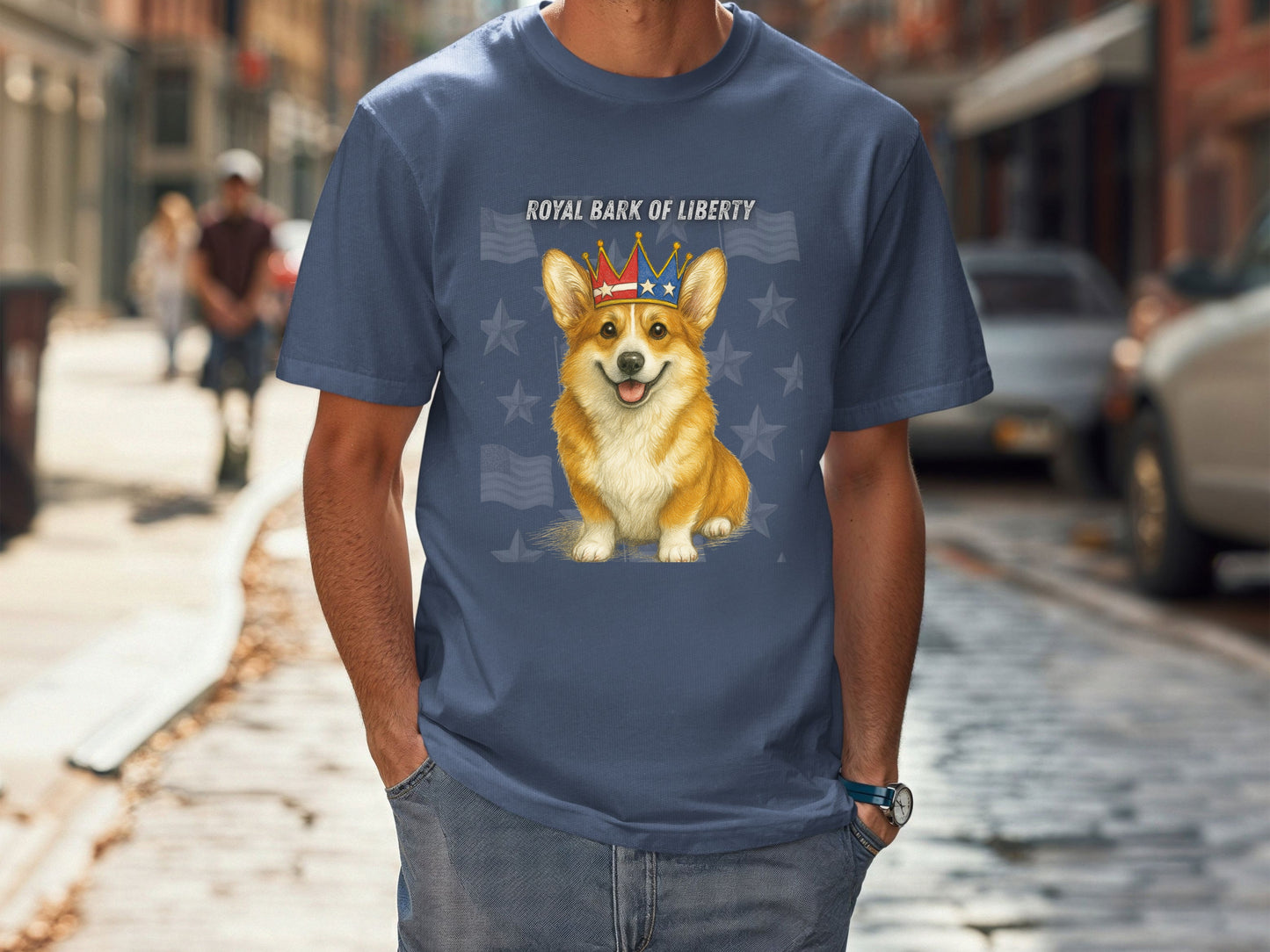 Corgi Patriotic Unisex T-Shirt - 4th of July Funny Dog Shirt -USA Flag - American Pride Pet Tee