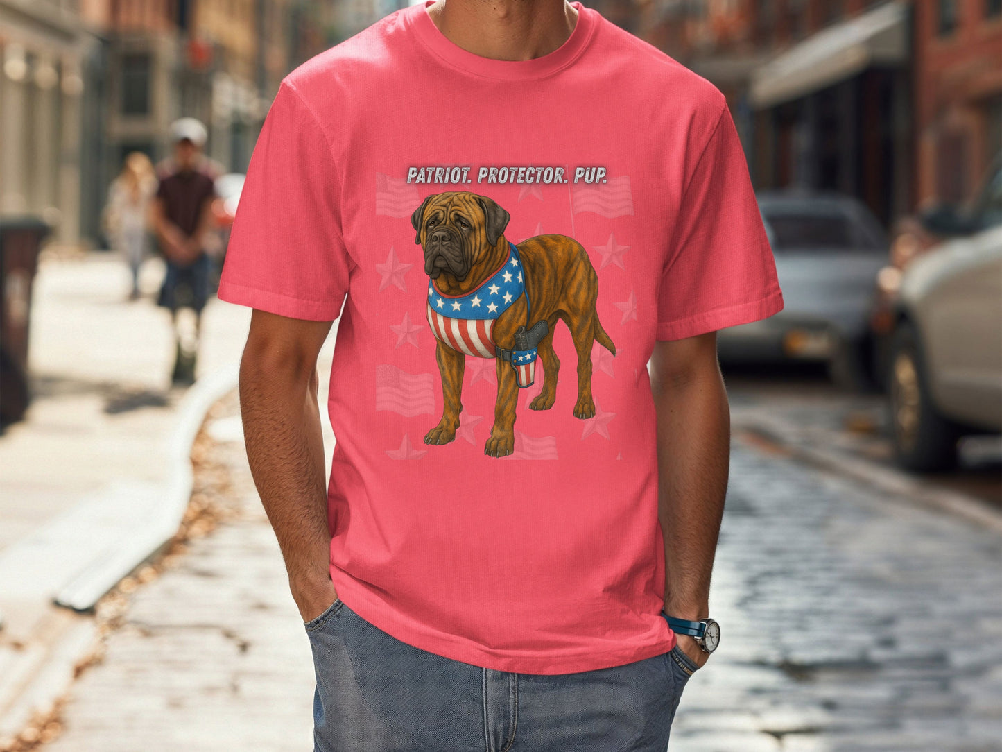 English Mastiff Patriotic Unisex T-Shirt - 4th of July Funny Dog Shirt -USA Flag - American Pride Pet Tee Great Gift