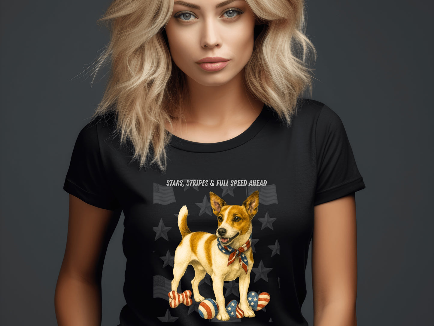 Jack Russell Patriotic Unisex T-Shirt - 4th of July Funny Dog Shirt -USA Flag - American Pride Pet Tee Great Gift