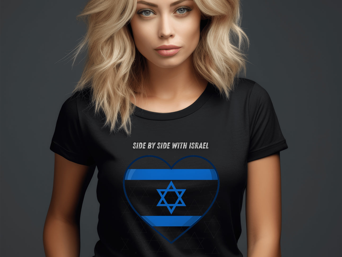 I Stand With Israel Unisex T-Shirt - Blue and White Heart Design - Jewish Pride Shirt -Support Israel Apparel - Star of David Tee
