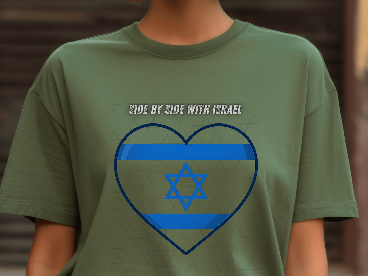 I Stand With Israel Unisex T-Shirt - Blue and White Heart Design - Jewish Pride Shirt -Support Israel Apparel - Star of David Tee