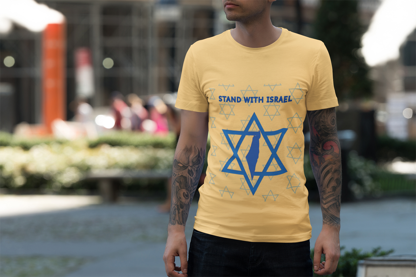 Stand With Israel Unisex T-Shirt - Bold Star & Map Design - Jewish Pride Shirt -Support Israel Apparel - Star of David Tee