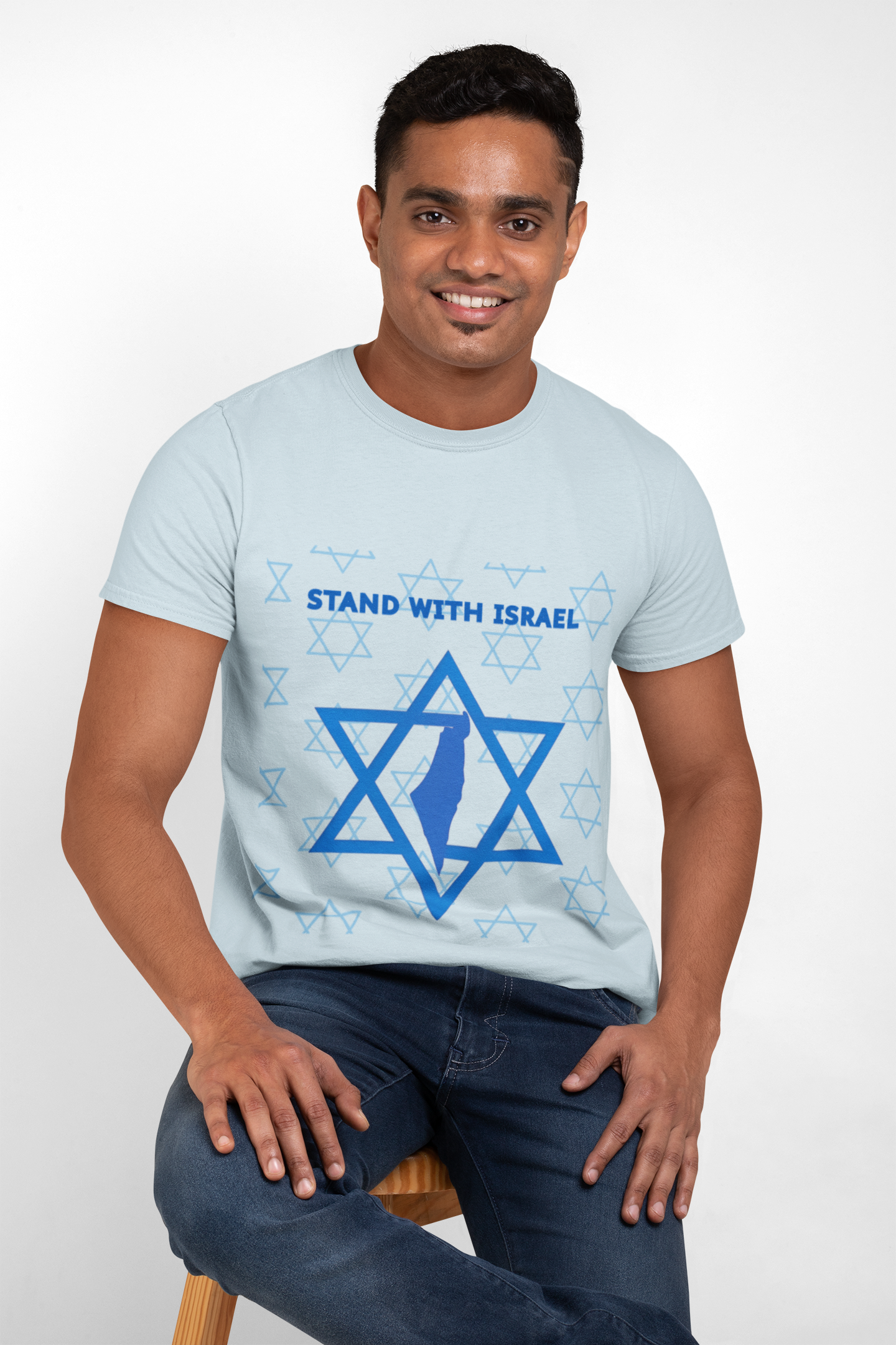 Stand With Israel Unisex T-Shirt - Bold Star & Map Design - Jewish Pride Shirt -Support Israel Apparel - Star of David Tee