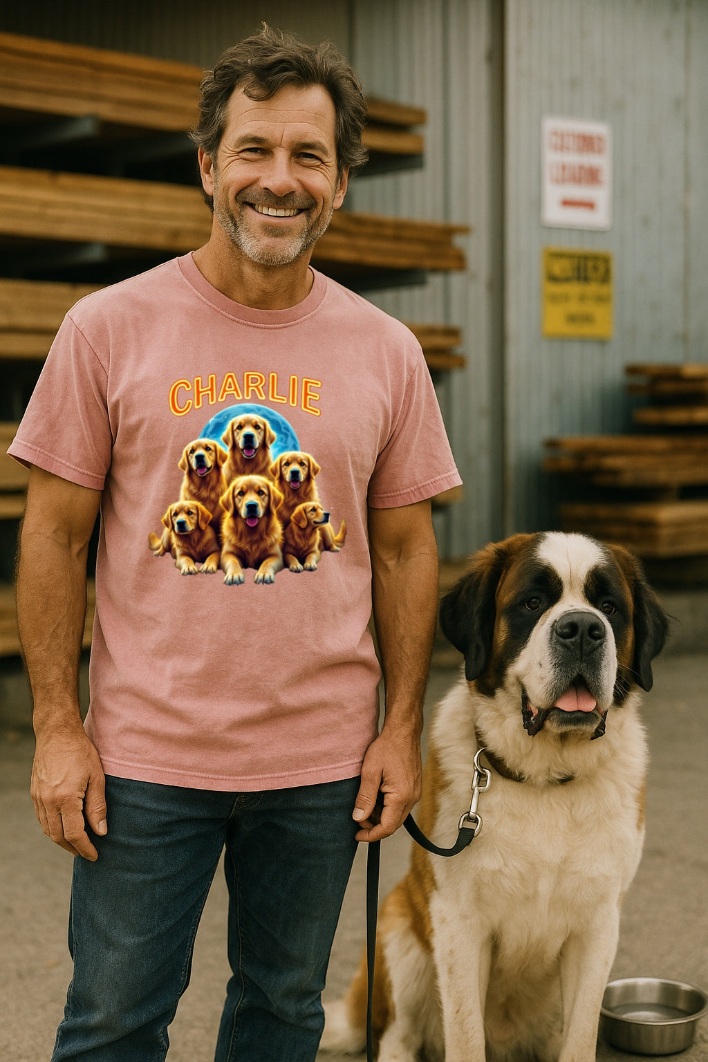 Custom 90s Retro Dog Shirt-Personalized Comfort Colors™ Tee with Name-Golden Retriever Bootleg Style-Dog Lover Gift-Custom Bootleg Shirt