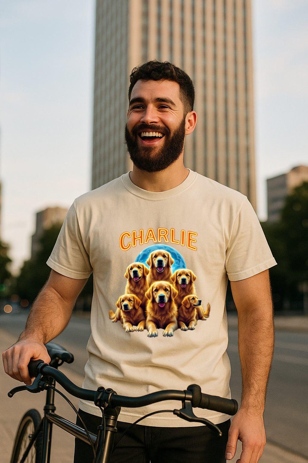 Custom 90s Retro Dog Shirt-Personalized Comfort Colors™ Tee with Name-Golden Retriever Bootleg Style-Dog Lover Gift-Custom Bootleg Shirt