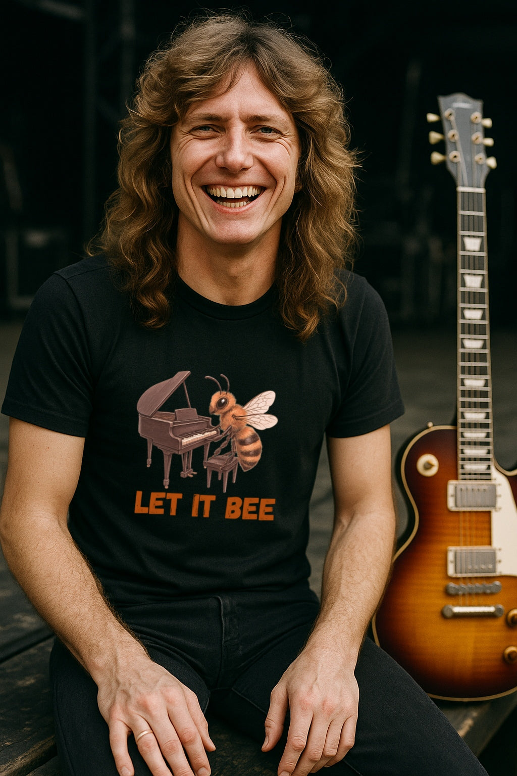 Let It Bee - Bee Playing Piano Parody T-Shirt, Unisex Cotton Crew Tee, Music Lover Gift, Sarcastic Tee, Next Level 360 Shirt