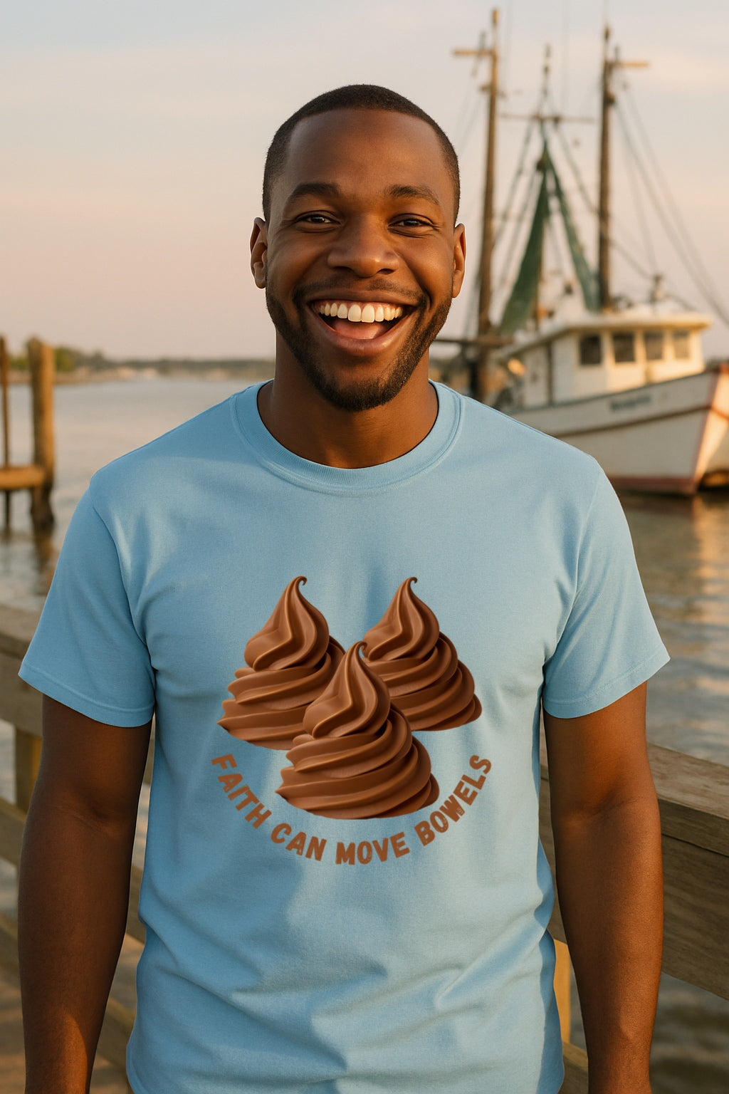 Funny Poop Shirt - Faith Can Move Bowels - Gag Gift Tee for Bathroom Humor Lovers, dark humor unisex tshirt, poop jokes tee, funny gift,
