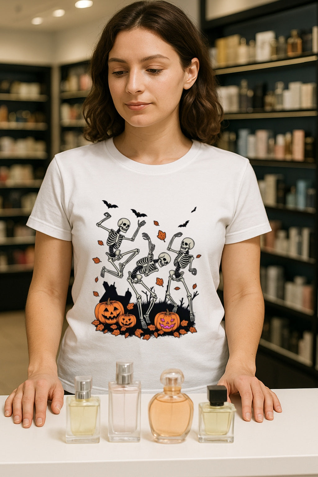Comfort Colors® Halloween Dancing Skeletons Unisex Shirt - Funny Spooky Pumpkin Tee, Retro Party Tee, Halloween Gift for Him or Her,