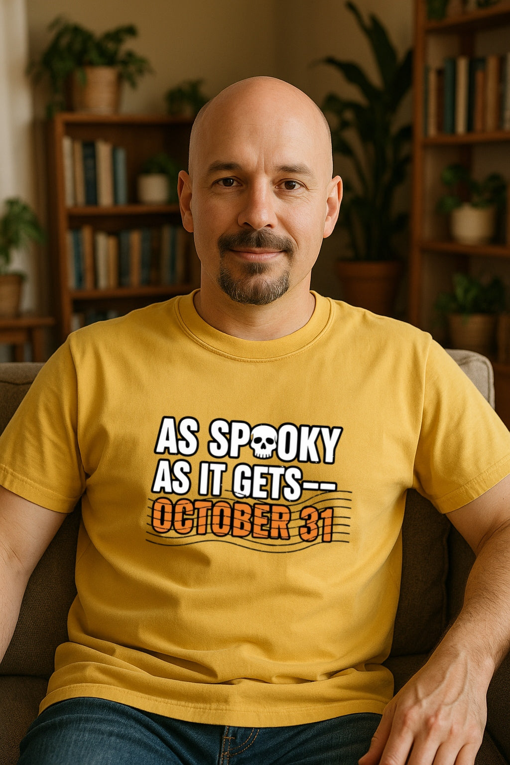 As Spooky As It Gets Shirt - Comfort Colors™ Dyed Halloween Tee - October 31 Skull Graphic Shirt-Funny Spooky Postmark T-shirt