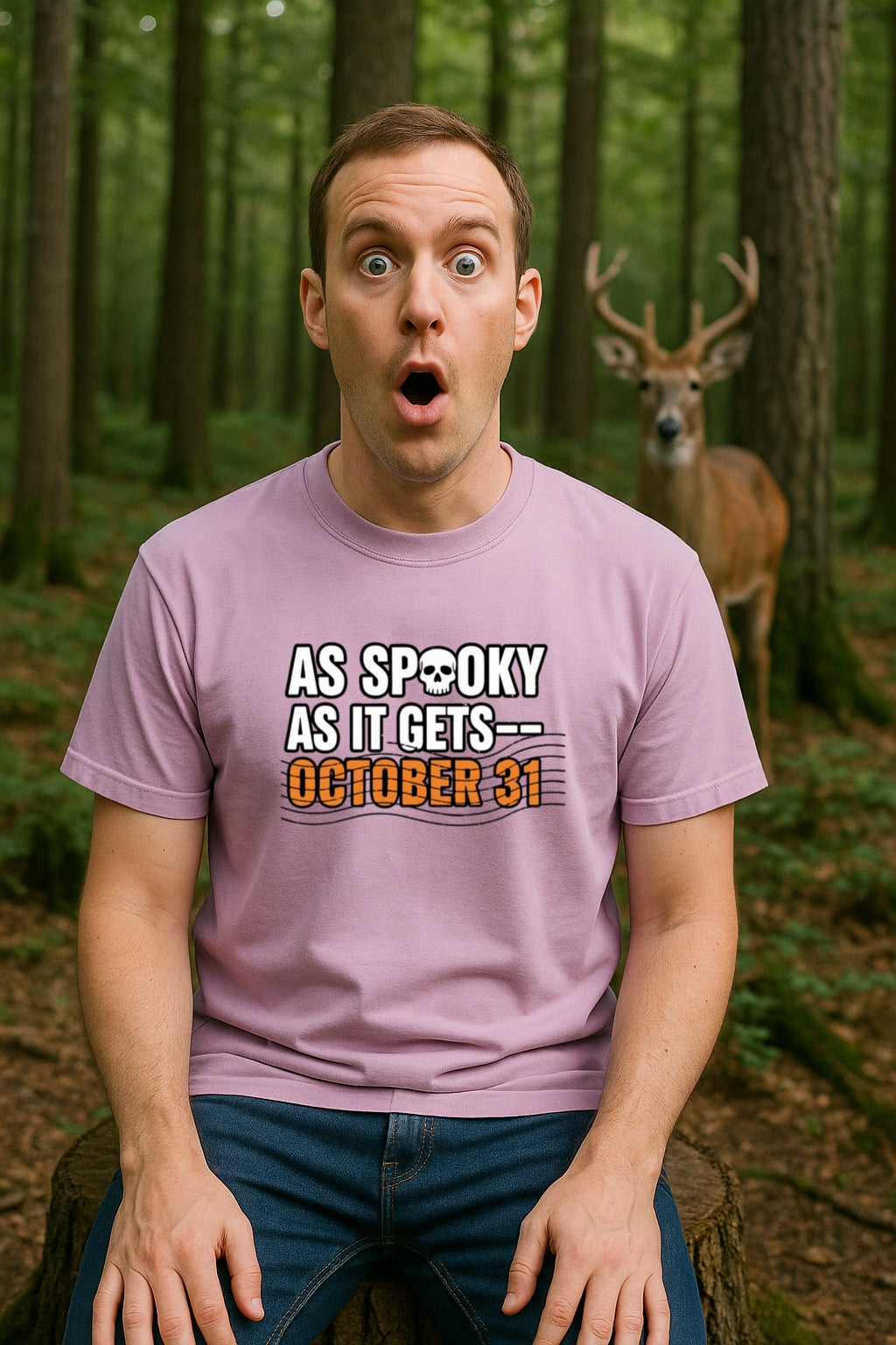 As Spooky As It Gets Shirt - Comfort Colors™ Dyed Halloween Tee - October 31 Skull Graphic Shirt-Funny Spooky Postmark T-shirt