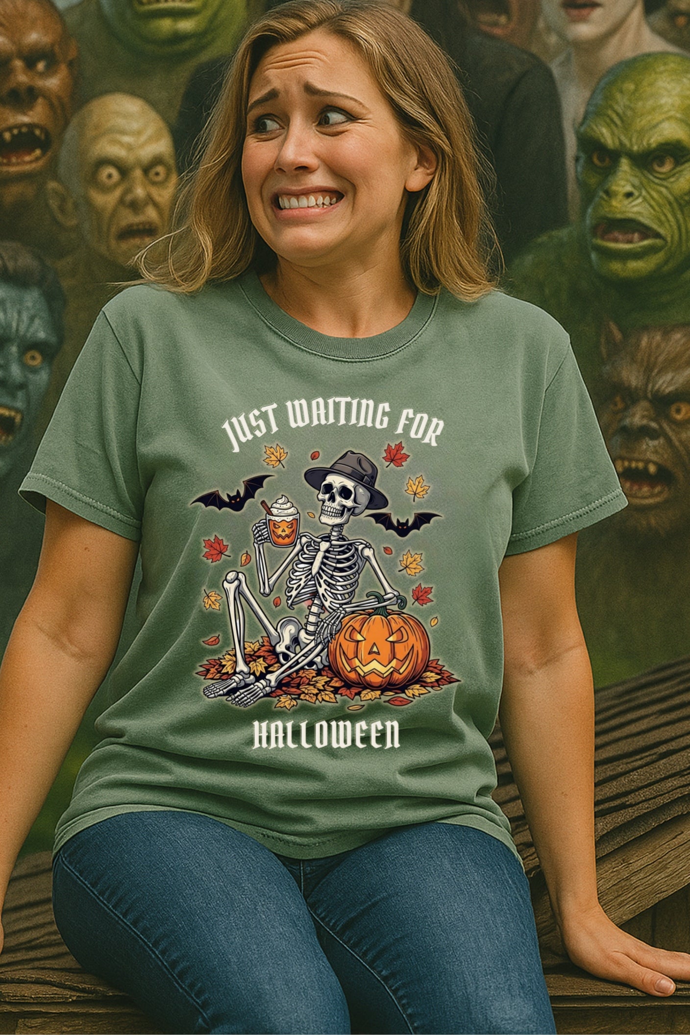Halloween Skeleton Comfort Colors™ T-shirt, Spooky Retro Fall Graphic Tee for Pumpkin Spice Lovers, Halloween Shirt, Halloween