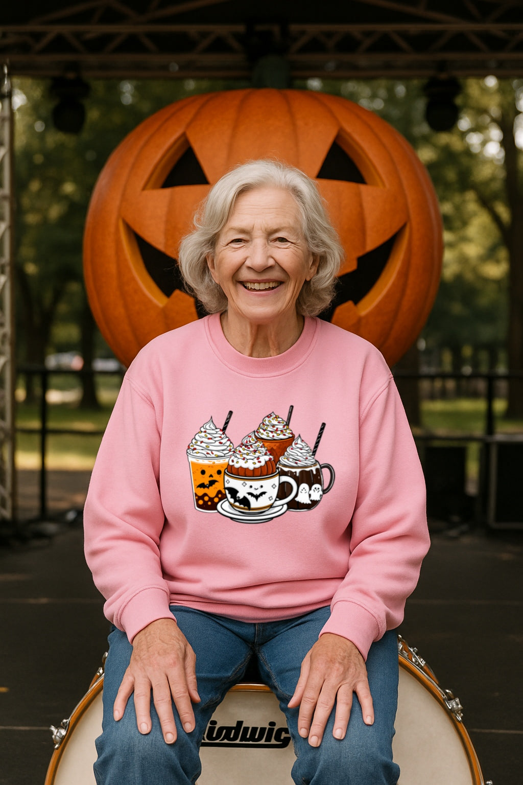 Cute Spooky Halloween Coffee Sweatshirt - Ghost Cocoa, Pumpkin Latte & Bat Mug - Cozy Fall Gildan 18000 Crewneck, Pumpkin Spice Sweater,