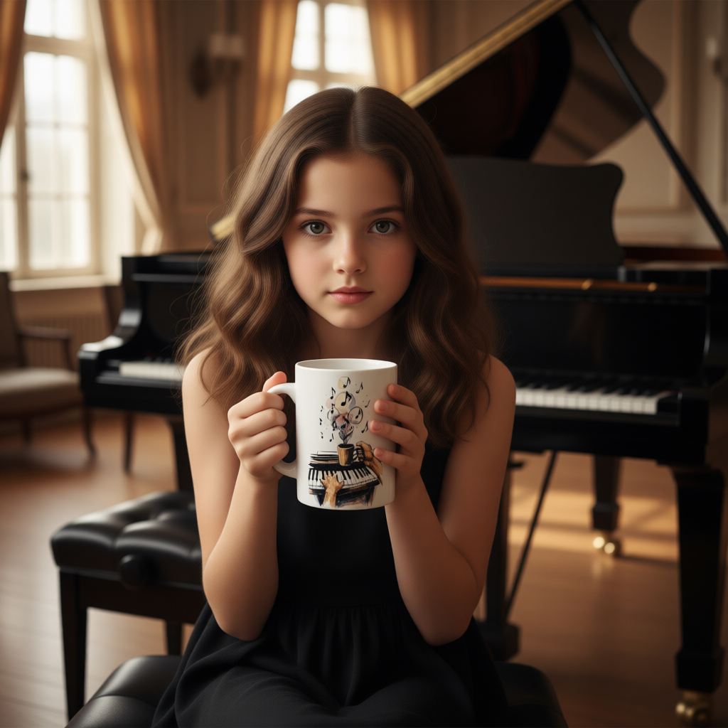 Coffeenated Tune Mug - Music Teacher Gift | Piano & Coffee Art Musician Cup | 11oz Funny Music Lover Coffee Cup