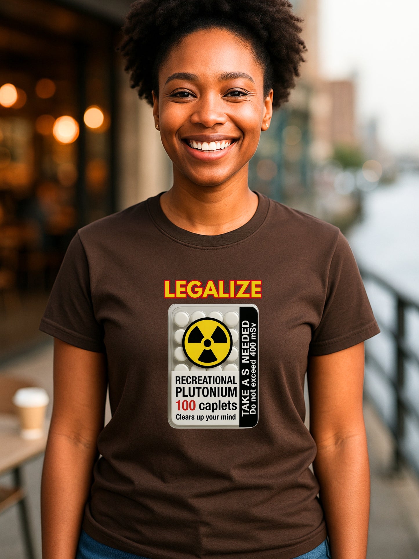Legalize Plutonium Tablets T-Shirt | Funny Nuclear Science Radioactive Parody Tee