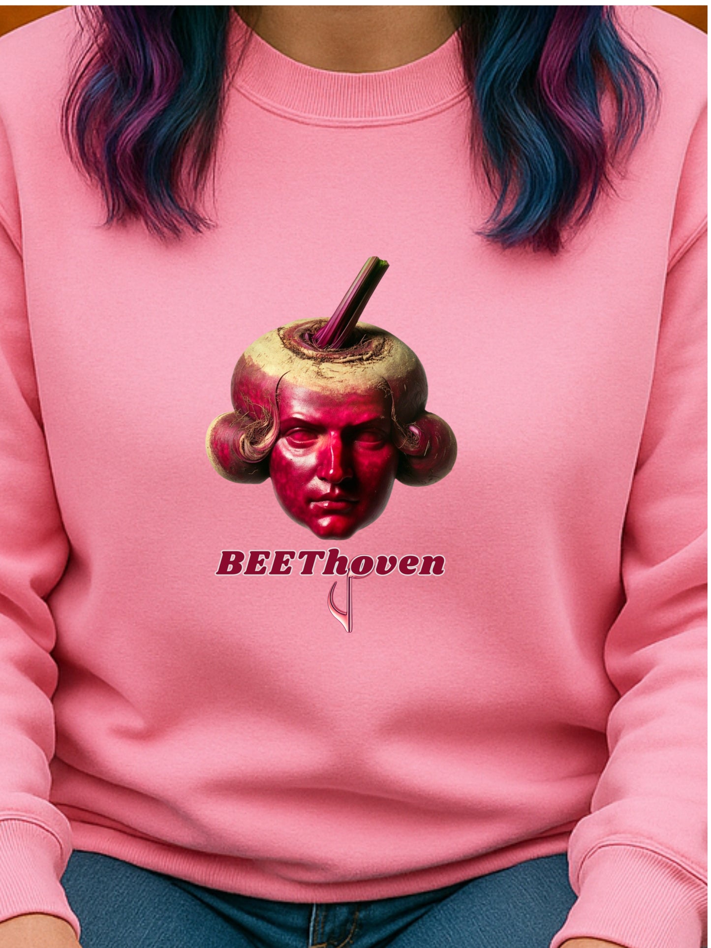 BEETHoven Sweatshirt Beetroot Composer Art Music Pun Cozy Crewneck