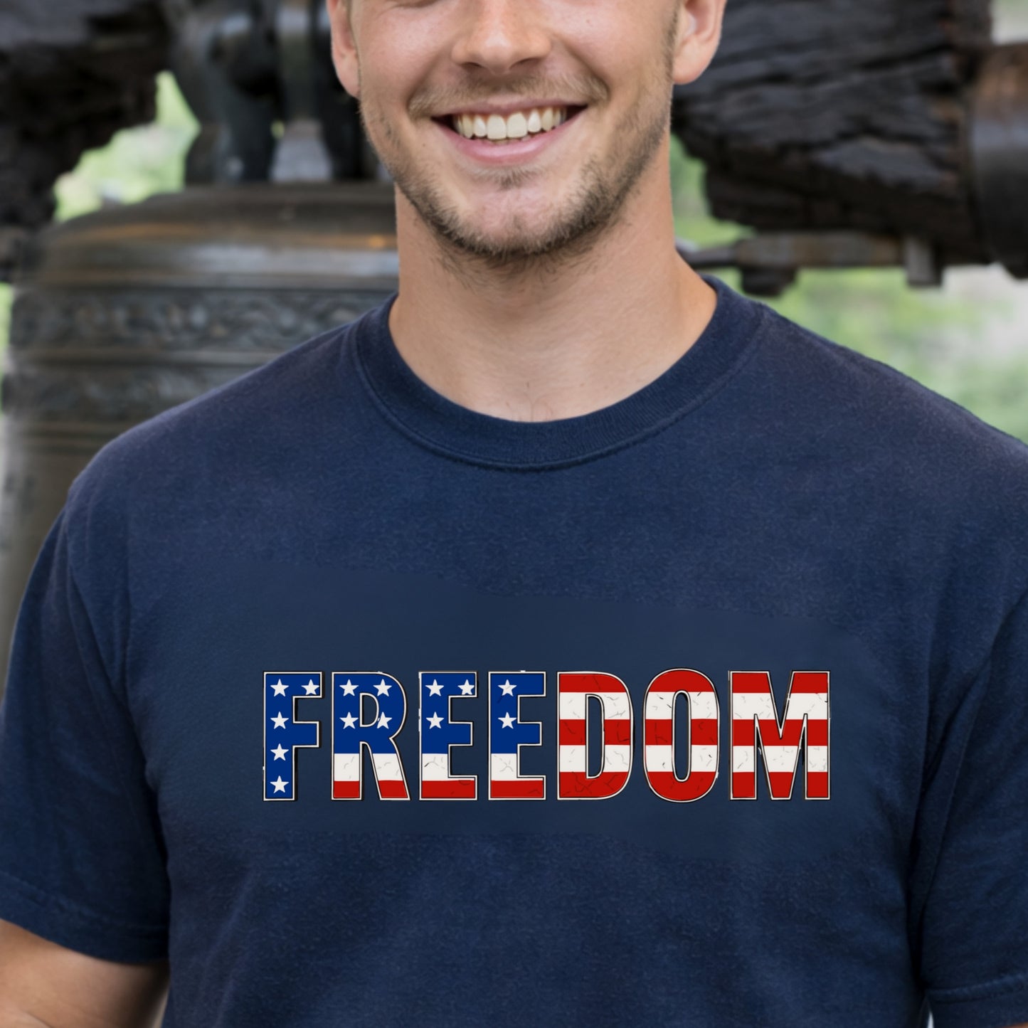 Freedom Shirt Charlie Kirk Patriotic American Flag Speech Liberty Cotton Dyed Tee