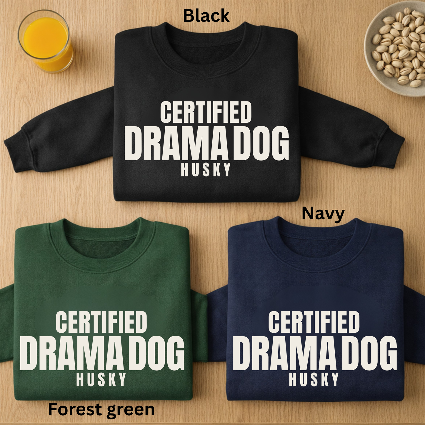 Funny Husky Certified Drama Dog, Siberian Husky Owner Gift, Cozy Sarcastic Pet Lover Sweatshirt