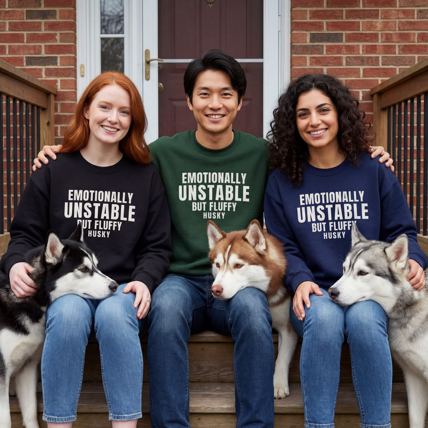 Emotionally Unstable But Fluffy Husky Sweatshirt | Funny Sarcastic Dog Lover Gift