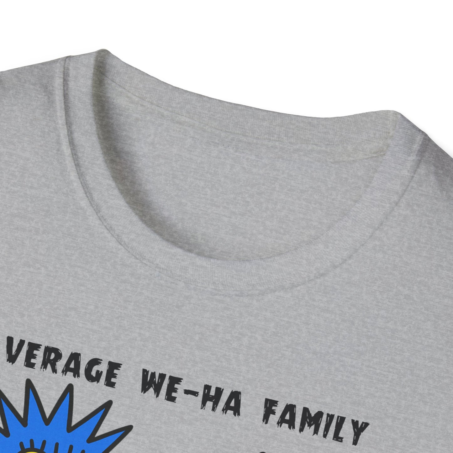 Average We-Ha Family™ T-Shirt - Bold Colorful Monsters on Black Tee, Funny Local Gift for West Hartford Residents