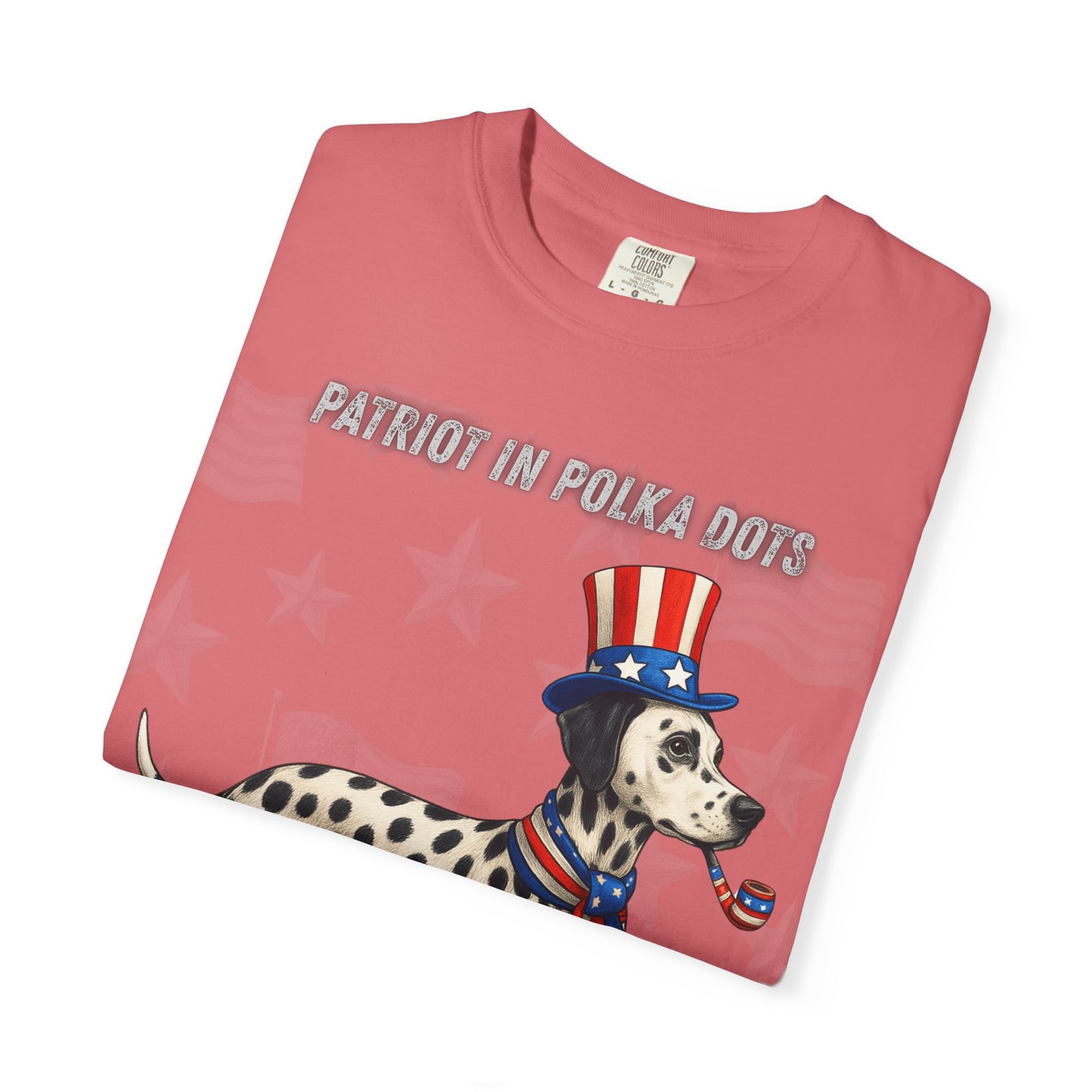 Dolmatian Patriotic Unisex T-Shirt - 4th of July Funny Dog Shirt -USA Flag - American Pride Pet Tee Great Gift