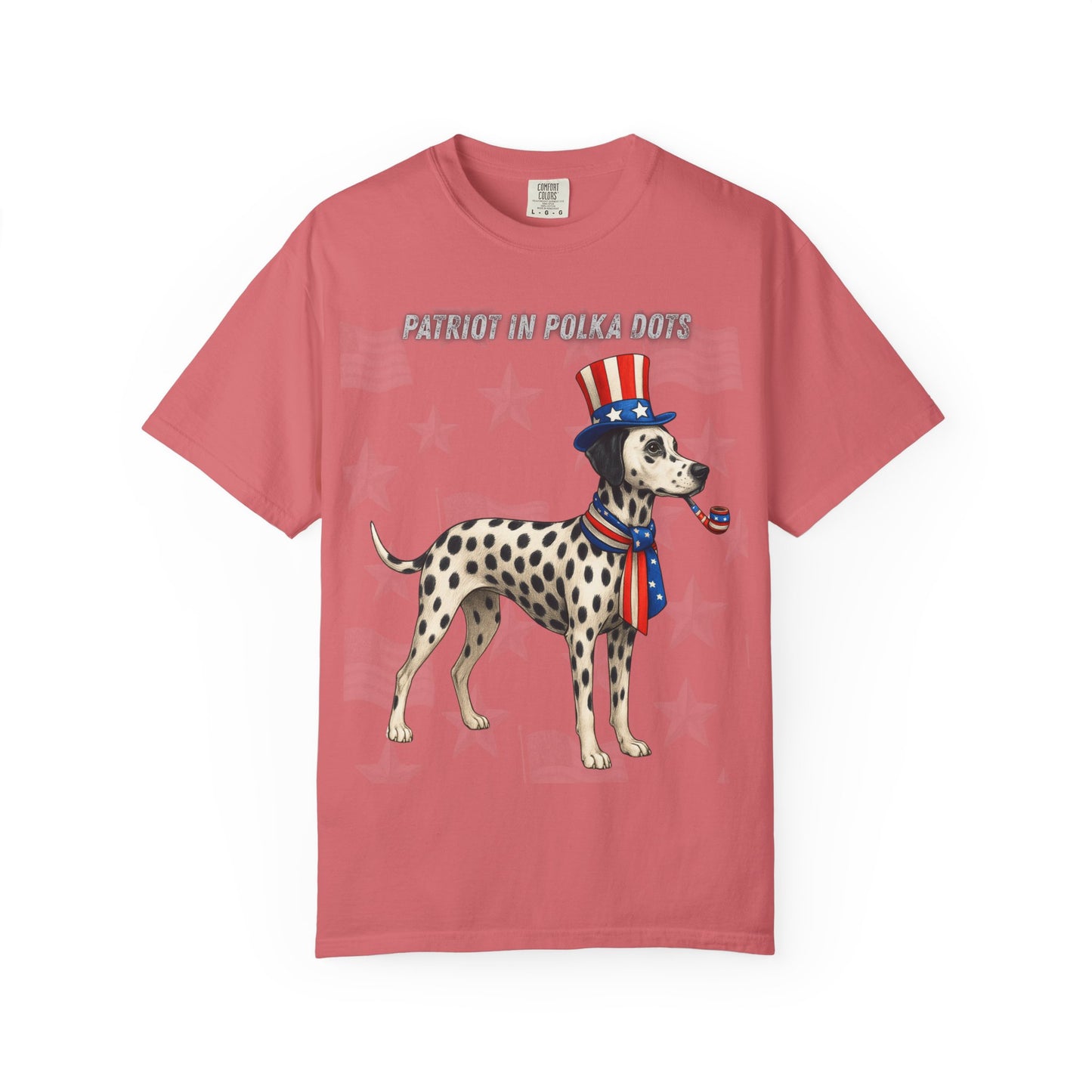 Dolmatian Patriotic Unisex T-Shirt - 4th of July Funny Dog Shirt -USA Flag - American Pride Pet Tee Great Gift