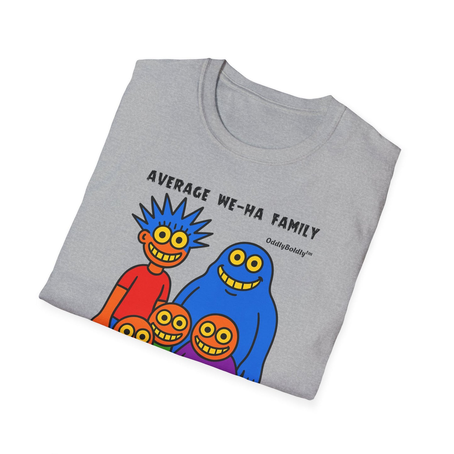 Average We-Ha Family™ T-Shirt - Bold Colorful Monsters on Black Tee, Funny Local Gift for West Hartford Residents