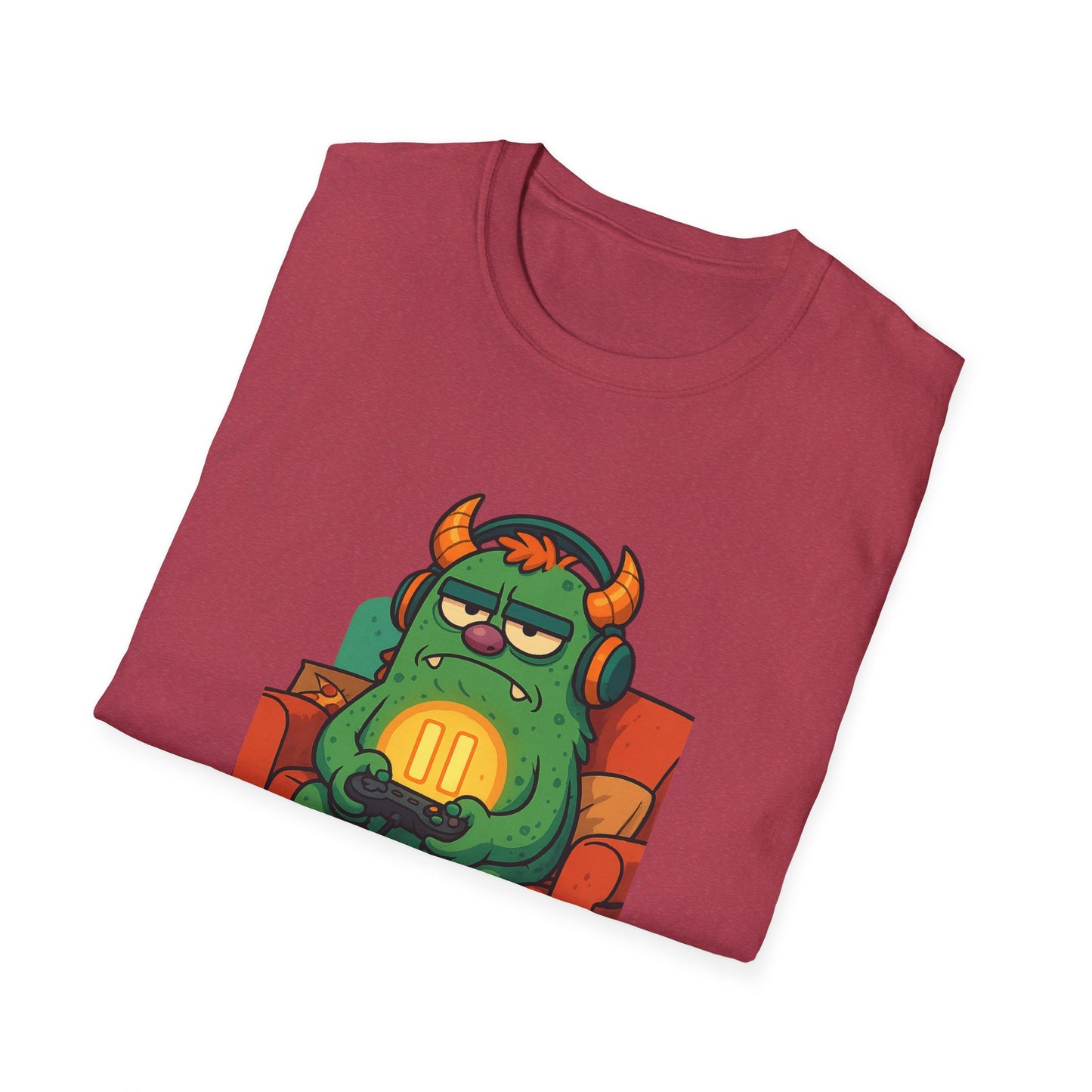 Paused My Game Monster Tee Funny Gamer Shirt Oddly Boldly Graphic Character Design
