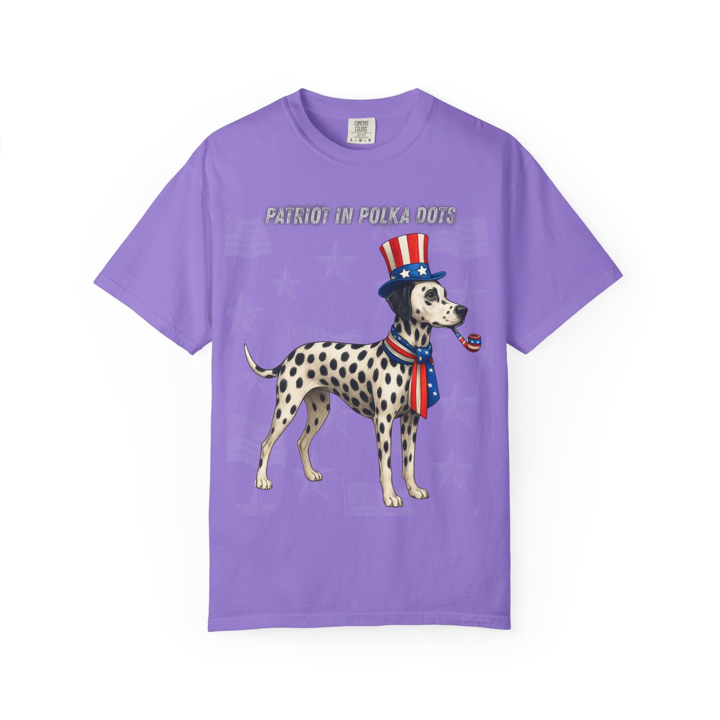 Dolmatian Patriotic Unisex T-Shirt - 4th of July Funny Dog Shirt -USA Flag - American Pride Pet Tee Great Gift