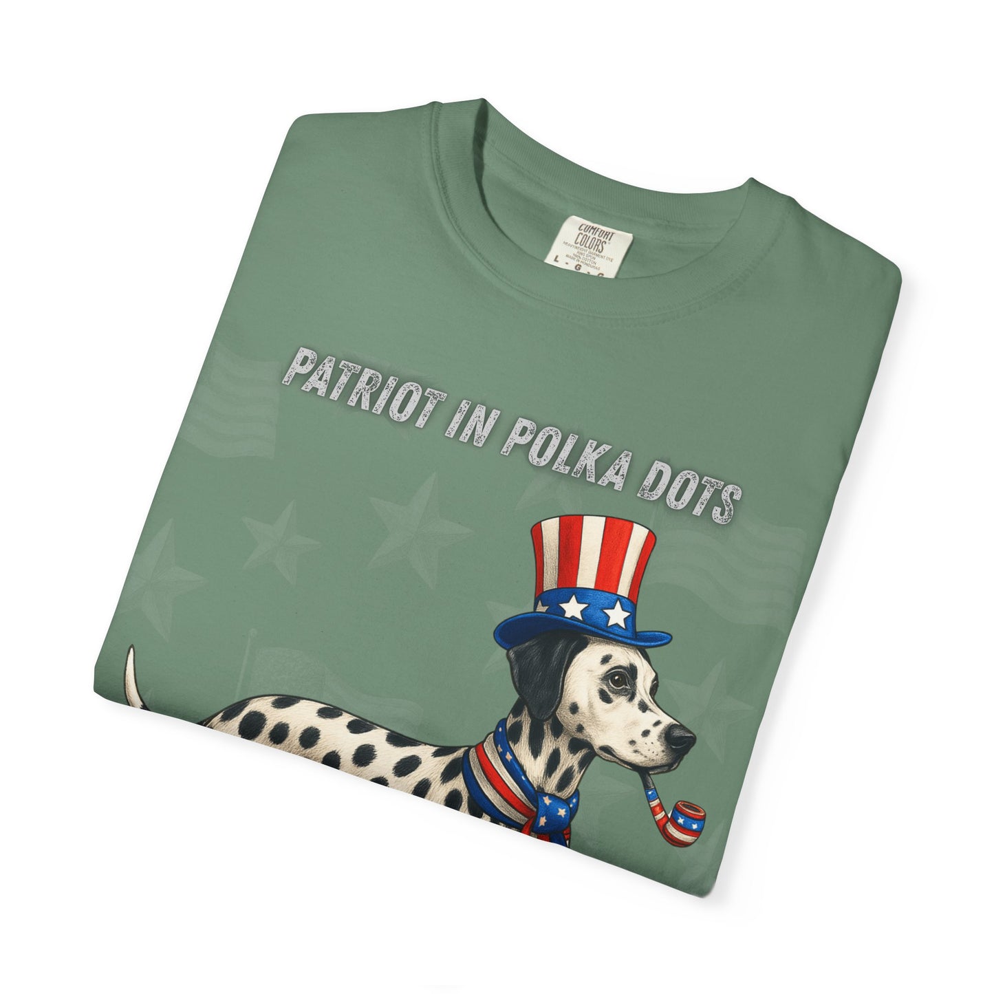 Dolmatian Patriotic Unisex T-Shirt - 4th of July Funny Dog Shirt -USA Flag - American Pride Pet Tee Great Gift