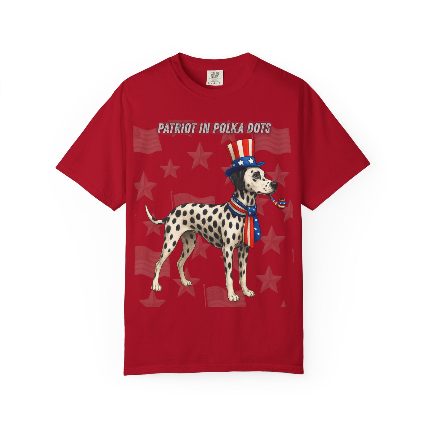 Dolmatian Patriotic Unisex T-Shirt - 4th of July Funny Dog Shirt -USA Flag - American Pride Pet Tee Great Gift