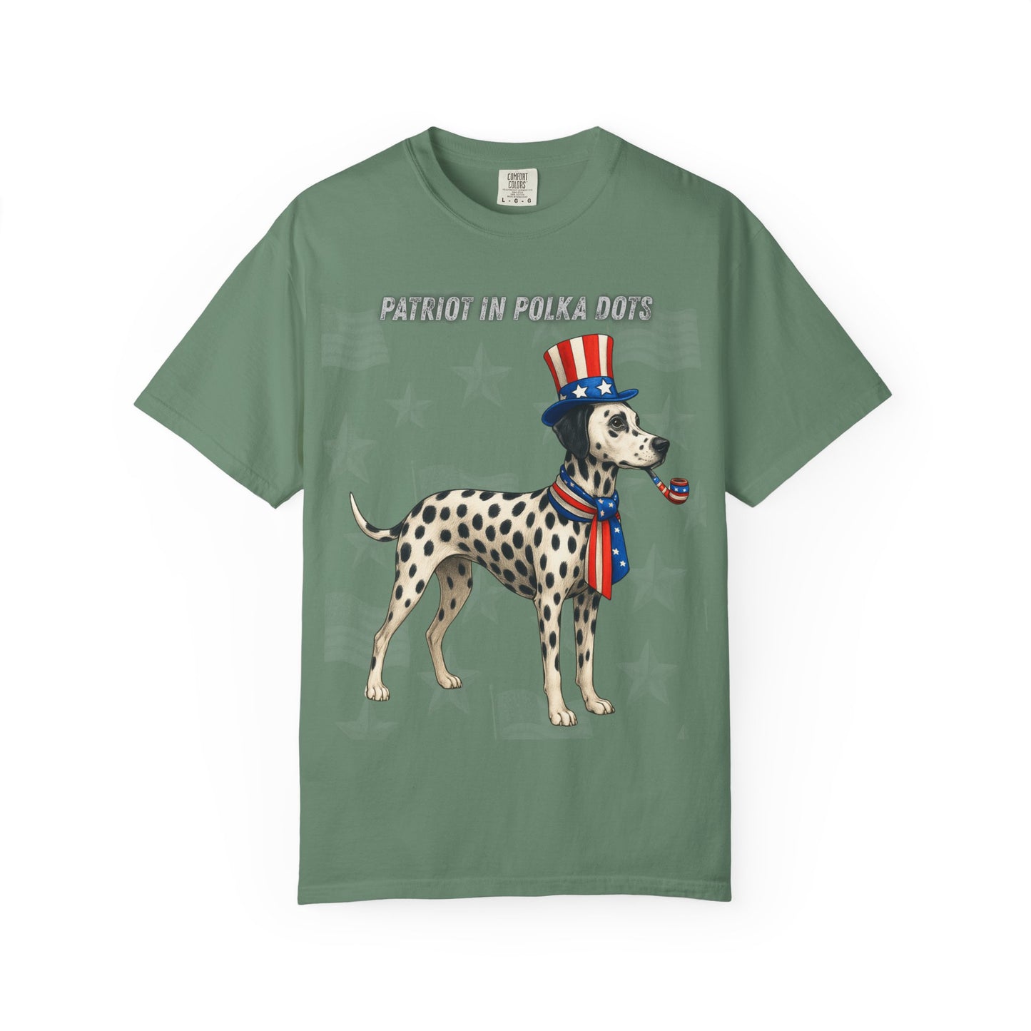 Dolmatian Patriotic Unisex T-Shirt - 4th of July Funny Dog Shirt -USA Flag - American Pride Pet Tee Great Gift