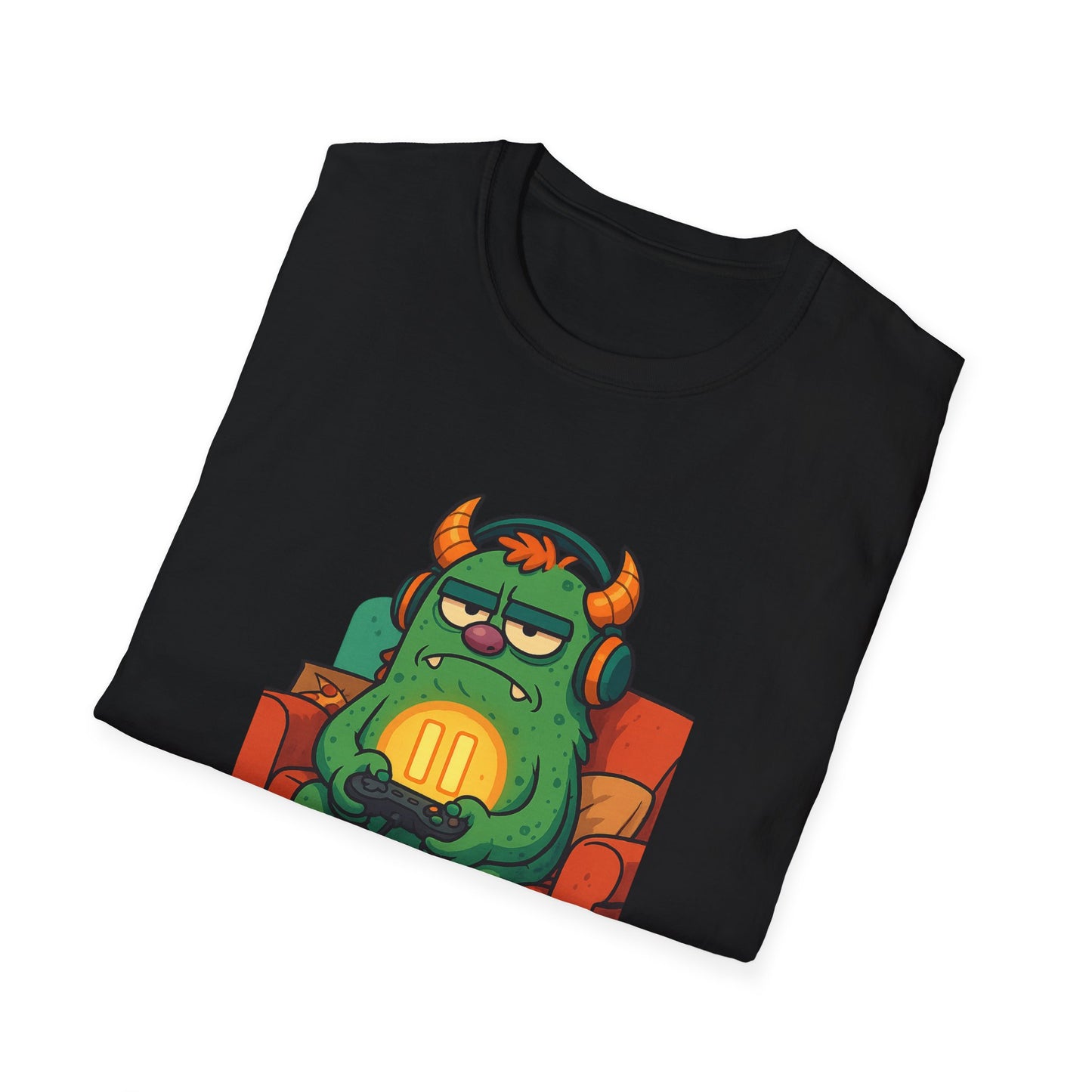 Paused My Game Monster Tee Funny Gamer Shirt Oddly Boldly Graphic Character Design