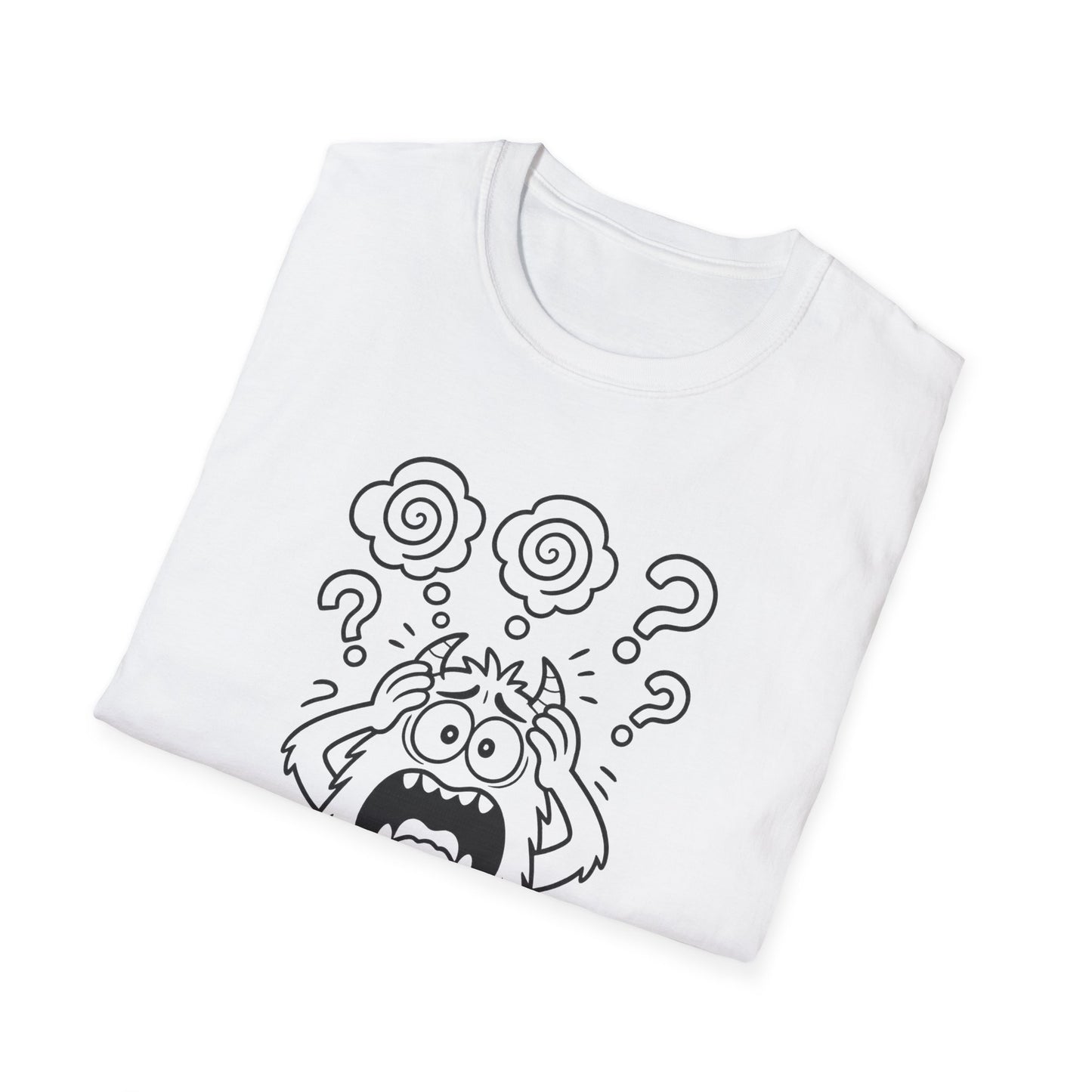 Overthinking Since Birth Tee  Funny Anxiety Monster Shirt  Adult Coloring Style