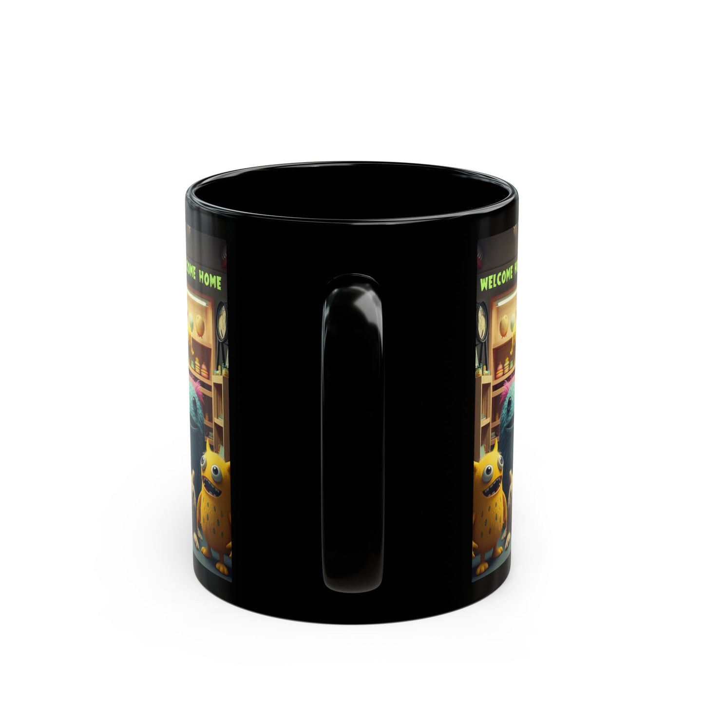 Whimsical Monster "Welcome Home" Mug, Cute Coffee Cup, Fun Gift Idea, Home Decor, Unique Personality, Kid-Friendly Drinkware
