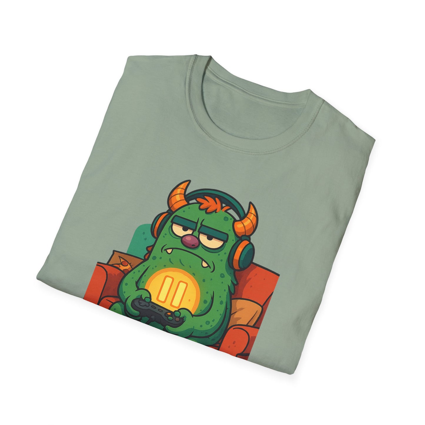 Paused My Game Monster Tee Funny Gamer Shirt Oddly Boldly Graphic Character Design