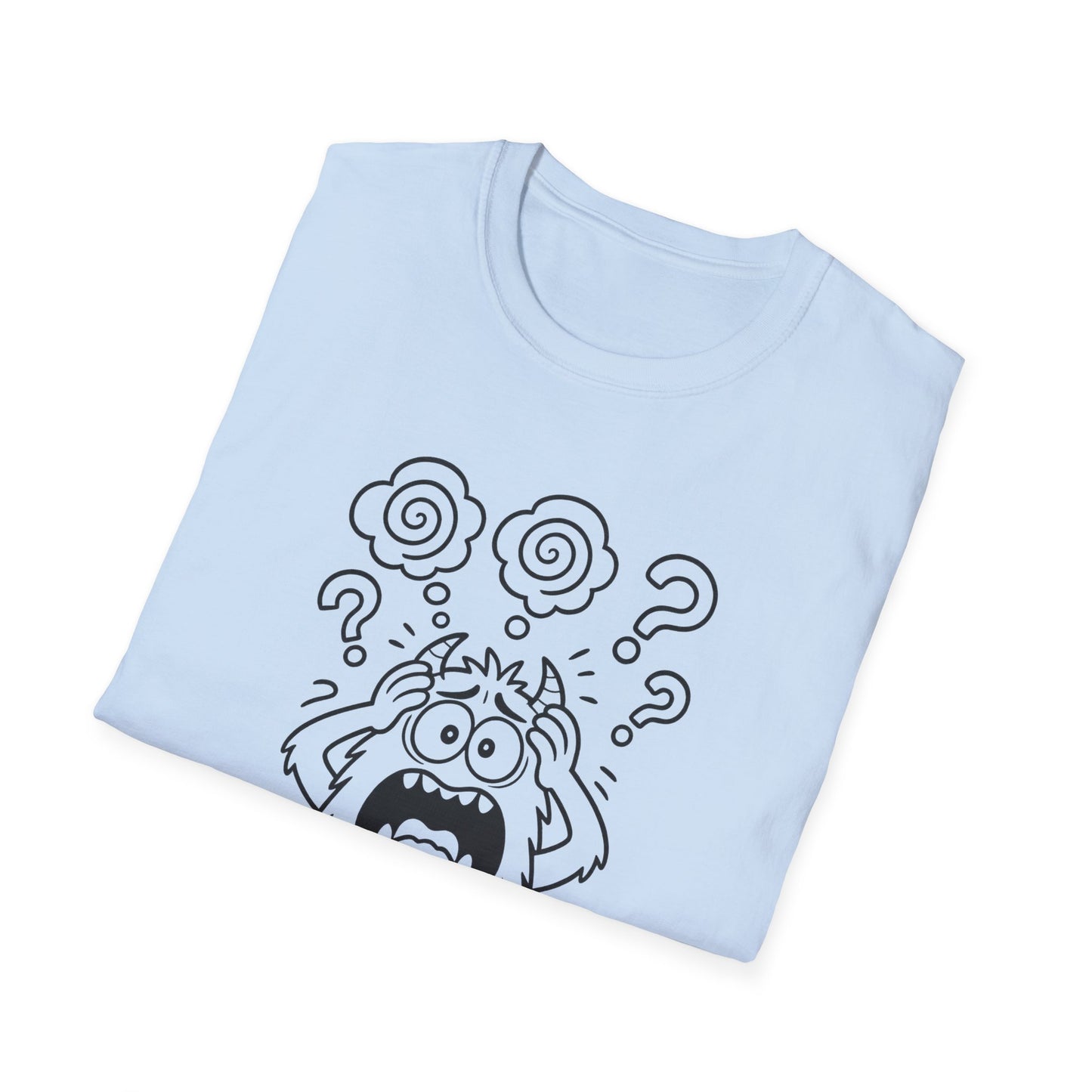 Overthinking Since Birth Tee  Funny Anxiety Monster Shirt  Adult Coloring Style